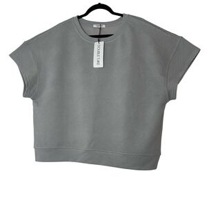 Double Take Womens Top Size‎ XL Gray Short Sleeve Stretch Relaxed New